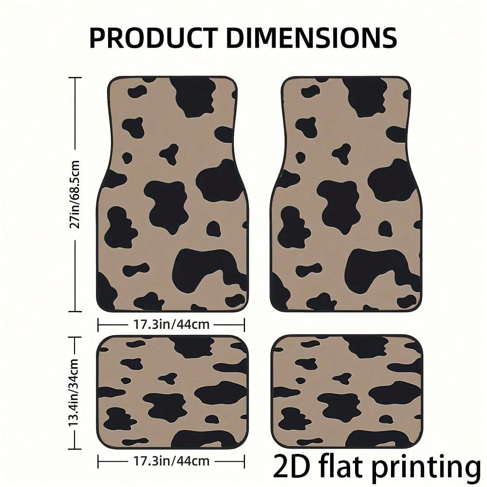 Cow Mat Rubber - 4 sztuki dywaników samochodowych, wzór w