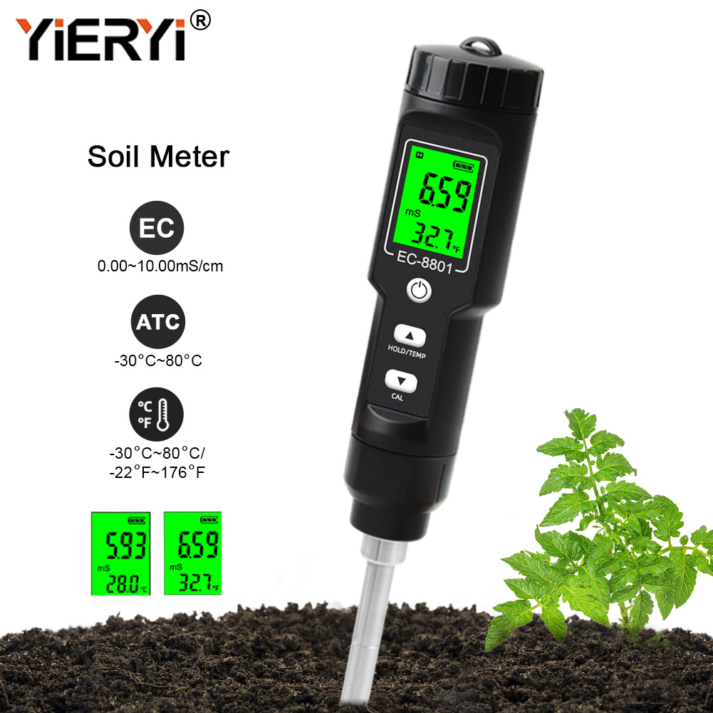 Agriculture Farming Hand Tools - Yieryi EC/TEMP Tester gleby 0,00-10,00 MS/cm