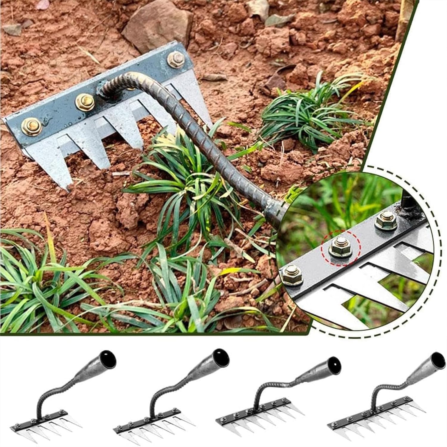 Agriculture Farming Hand Tools - 5/6/7/8 zębów metalowe grabie ogrodowe ręczne