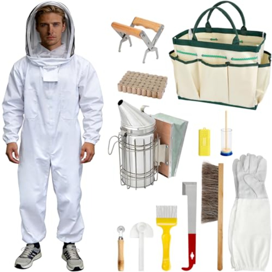 Bee Smoker Tool - Blisstime 13-częściowy Zestaw Startowy do Hodowli